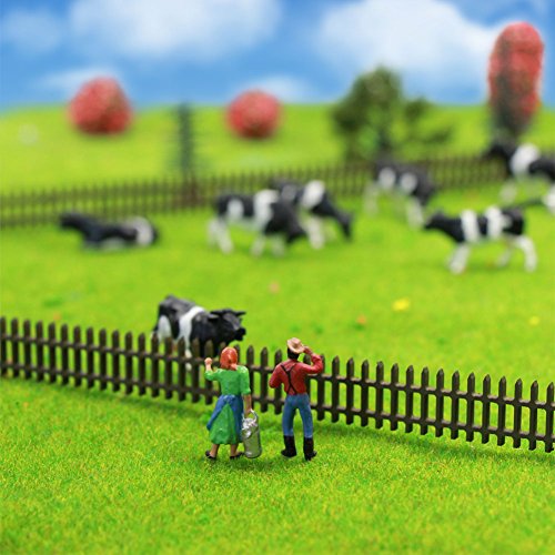 Farm Animals Figure Set,AN8704 36PCS 1:87 Well Painted Model Cows and Figures for HO Scale Model Train Scenery Layout Miniature Landscape New