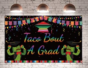 taco bout a grad backdrop banner mexican graduation class of 2023 cactus cap party photography background wall decoration