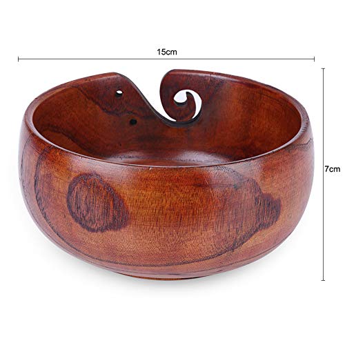 Yarn Bowl, Wooden Knitting Bowl-Large for Knitting and Crocheting, Wood Yarn Holder