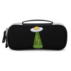 egg bacon ufo pu leather pen pencil bag organizer portable makeup carry case storage handbag