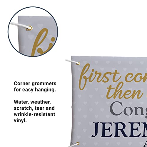 Let's Make Memories Personalized Engagement Celebration Photo Banner - Engagement Party Décor