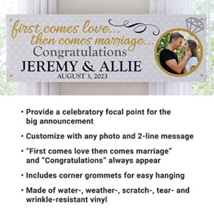 Let's Make Memories Personalized Engagement Celebration Photo Banner - Engagement Party Décor