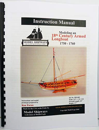 Model Shipways MS1460 18th Century Armed Longboat 1:24 Scale - Laser Cut Wood, Metal & Photo-Etched Brass Kit