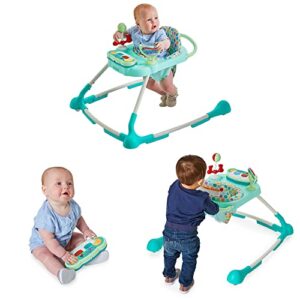 kolcraft tiny steps groove 3-in-1 infant and baby activity push walker with steel base, removable piano-toy, seated or walk-behind for baby girl or boy – honeycomb