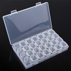 28 Grids Plastic Medicine Pill Storage Box Adjustable Jewelry Beads Container Removable Dividers Case