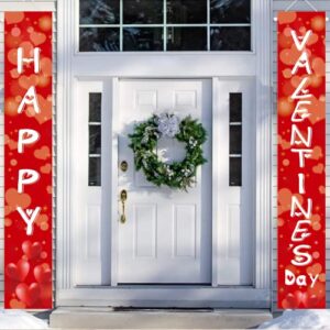 ruimi valentines decorations,valentine’s day porch signs,valentine day banner,happy valentines day hanging banners,valentine’s day party supplies for home indoor outdoor front porch wall decor (orange)