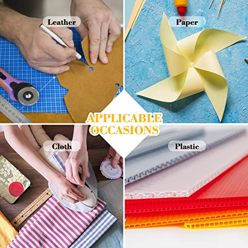 36 Pack 45mm Rotary Cutter Blades Fabric Cutter Replacement Blade Sewing Supplies Paper Cutter Blade Craft Cutting Tools with Plastic Storage Box for Quilting Scrapbooking Leather