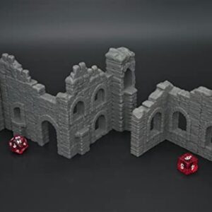 EnderToys Battle Ruined Walls, Terrain Scenery for Tabletop 28mm Miniatures Wargame, 3D Printed and Paintable