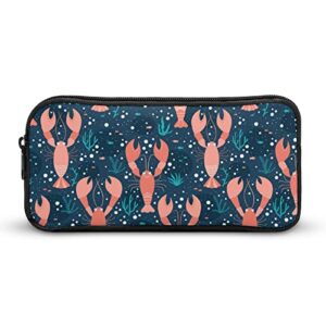 sea life pattern with lobsters pencil case makeup bag big capacity pouch organizer for office college