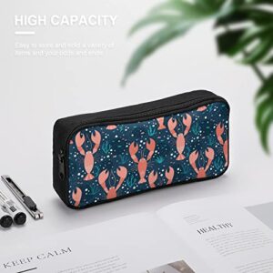 Sea Life Pattern with Lobsters Pencil Case Makeup Bag Big Capacity Pouch Organizer for Office College