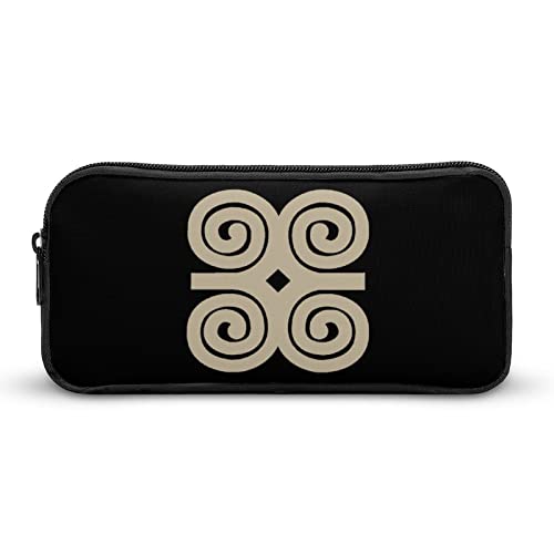African Symbols Pencil Case Makeup Bag Big Capacity Pouch Organizer for Office College