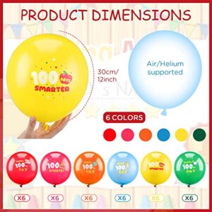 100th Day of School Banner Decoration Outdoor 100 Days Smarter Banner 100 Days School Theme Balloons Yard Backdrop Sign for Kindergarten Preschool Primary School 100th Day Party Favor Supplies