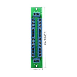 PCB007 1X 12 Position Power Distribution Board 2 Inputs 2 x 13 Outputs for DC AC Voltage New