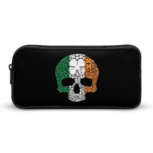 skull clover st paddy st patrick ireland pencil case makeup bag big capacity pouch organizer for office college