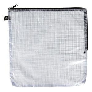 alvin – nb1313 clear 10 pack pvc mesh kit zipper bag, multi-use organization bag for item storage and arranging, great for needlework projects, art supplies, and travel – 13 x 13 inch bag