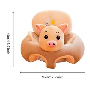 AIPINQI Baby Support Sofa, Infant Sitting Chair Safe Baby Sofa Chair Baby Sit Up Chair Back Head Protect Seat Learn to Sit Chair for Toddlers 3-24 Month Baby Floor Plush Lounger (Piggy)