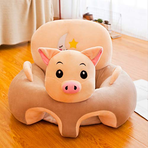 AIPINQI Baby Support Sofa, Infant Sitting Chair Safe Baby Sofa Chair Baby Sit Up Chair Back Head Protect Seat Learn to Sit Chair for Toddlers 3-24 Month Baby Floor Plush Lounger (Piggy)