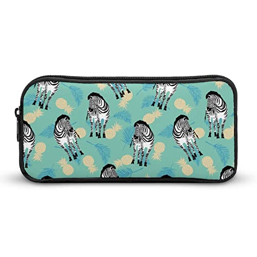 Zebra Animal Pattern Pencil Case Makeup Bag Big Capacity Pouch Organizer for Office College