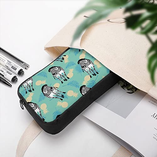 Zebra Animal Pattern Pencil Case Makeup Bag Big Capacity Pouch Organizer for Office College