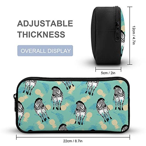 Zebra Animal Pattern Pencil Case Makeup Bag Big Capacity Pouch Organizer for Office College