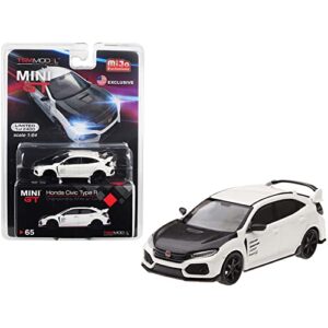 civic type r (fk8) championship white w/carbon hood & te37 wheels limited edition to 2400 pcs 1/64 diecast car by true scale miniatures mgt00065