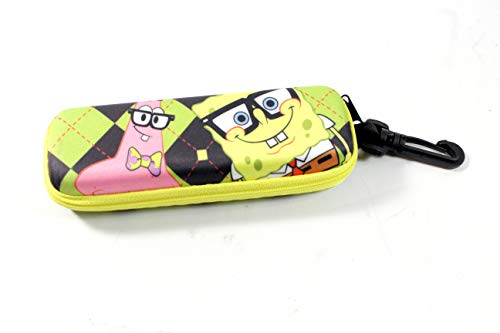 Nickelodeon Spongebob Squarepants & Patric Star Themed Eye Sun Glasses Case Color Pattern Green & Black Chequered