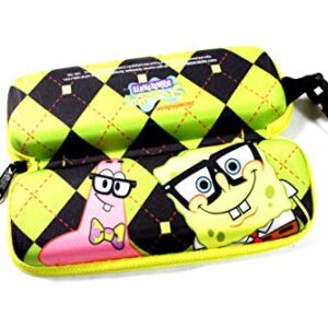 Nickelodeon Spongebob Squarepants & Patric Star Themed Eye Sun Glasses Case Color Pattern Green & Black Chequered