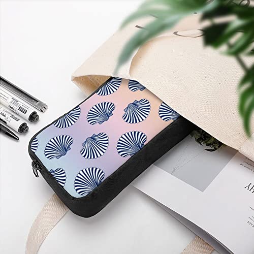 Scallop Seashells Pencil Case Makeup Bag Big Capacity Pouch Organizer for Office College