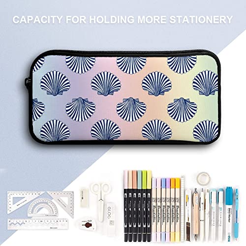 Scallop Seashells Pencil Case Makeup Bag Big Capacity Pouch Organizer for Office College