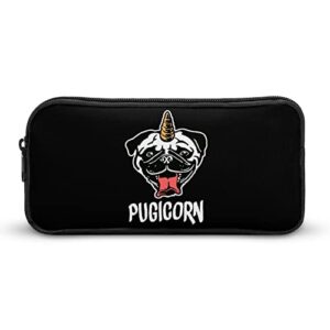 funny pug unicorn pencil case makeup bag big capacity pouch organizer for office college