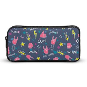 colorful rock hands pencil case makeup bag big capacity pouch organizer for office college