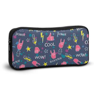 Colorful Rock Hands Pencil Case Makeup Bag Big Capacity Pouch Organizer for Office College