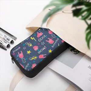 Colorful Rock Hands Pencil Case Makeup Bag Big Capacity Pouch Organizer for Office College