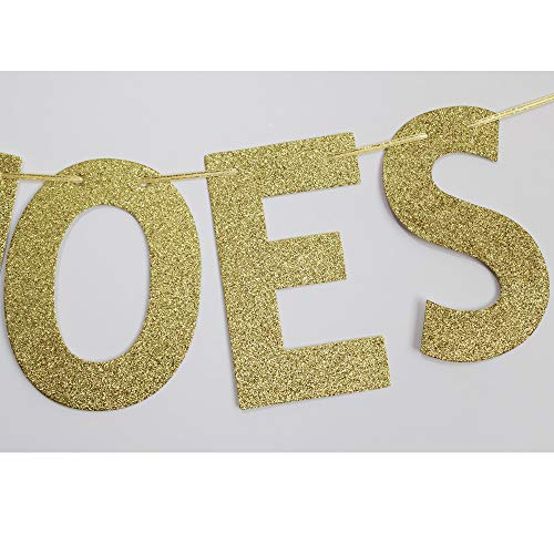 Boats N Hoes Banner, Gold Glitter Sifn for Bridal Shower/Engagement/Bachelorette/Wedding/Baby Shower Party Supplies