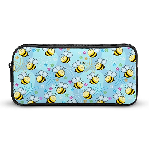 Cute Bees Pencil Case Makeup Bag Big Capacity Pouch Organizer for Office College