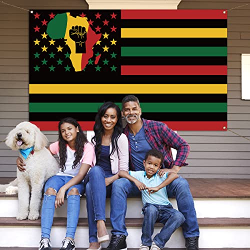 Black History Month Backdrop Banner Star and Stripes Juneteenth African American Holiday Photography Background Wall Decoration