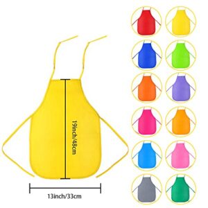 Caydo 12 Pieces 12 Colors Children's Artists Fabric Aprons for Kitchen, Classroom, Community Event, Crafts and Art Painting Activity