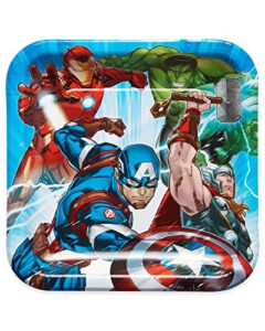 american greetings avengers epic party supplies, disposable paper dinner plates, 8-count