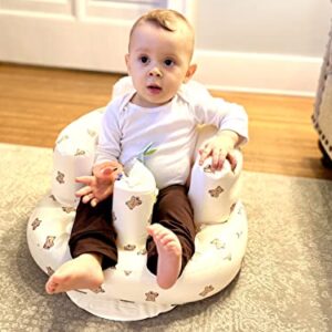 Baby Inflatable Seat for Babies 3-36 Months, Built in Air Pump Infant Back Support Sofa, Infant Support Seat Toddler Chair for Sitting Up, Baby Shower Chair Floor Seater Gifts (Bear Cub)