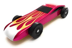 maximum velocity pinewood car kit | includes cnc’d body, speed wheels, speed axles, graphite & steel weight | sports car derby car kit