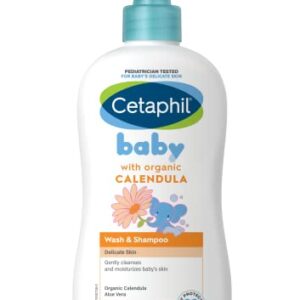 Cetaphil Baby Wash & Shampoo with Organic Calendula,Tear Free, Paraben, Colorant and Mineral Oil Free, 13.5 Fl. Oz (Packaging May Vary)