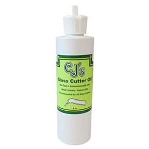 cj’s 8oz. glass cutting oil – made for all oil fed and dry wheel cutters – makes even the most intricate of cuts easier – environmentally friendly – convenient pour spout