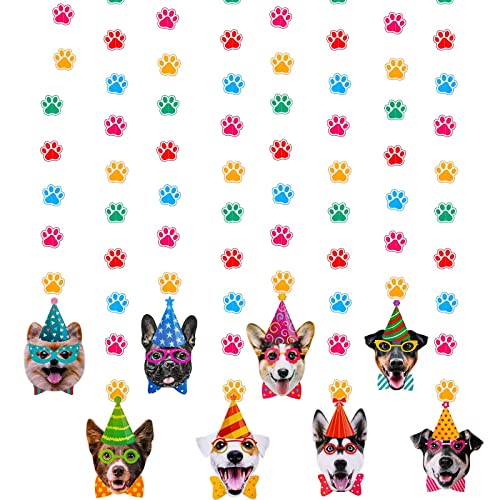 12 Pcs Dog Party Decorations Paw Prints Party Banner for Dog Party Puppy Paw Party Dog Birthday Party Decoration Dog Paw Prints Banners Garlands for Dog Paw Prints Party Pet Dog Birthday Party