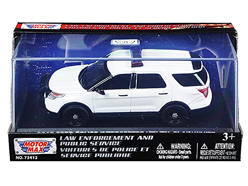 Motormax Toy 2015 Ford Police Interceptor Utility Plain White 143 Diecast Model Car 79476