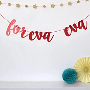 Foreva Eva Red Glitter Paper Banner, Wedding/Engagement/Valentine's Day Party Decor, Forever and Ever Banner