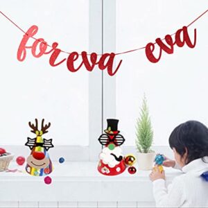 Foreva Eva Red Glitter Paper Banner, Wedding/Engagement/Valentine's Day Party Decor, Forever and Ever Banner