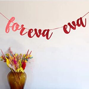 Foreva Eva Red Glitter Paper Banner, Wedding/Engagement/Valentine's Day Party Decor, Forever and Ever Banner