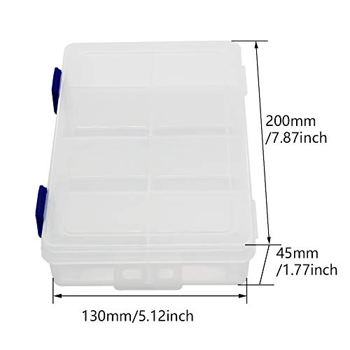 Heyiarbeit 8 Grids Plastic Organizer Container Storage Box Adjustable Divider Removable Grid Compartment, Premium Small Parts Organization Clear 1pcs