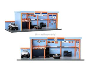 garage diorama gulf oil diorama with decals for 1/64 scale models by american diorama 76531
