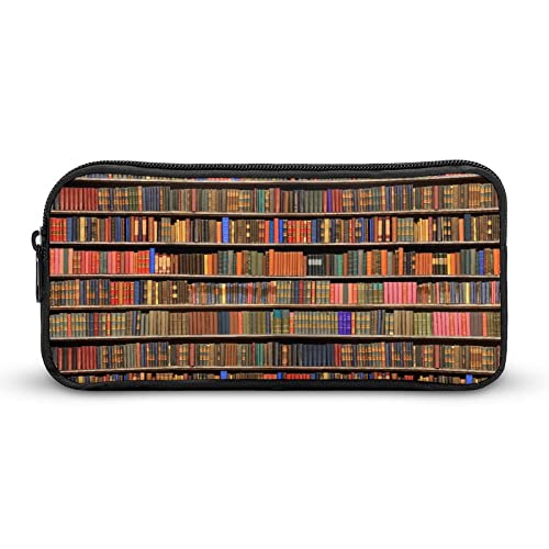 Books Bookshelf Pencil Case Makeup Bag Big Capacity Pouch Organizer for Office College